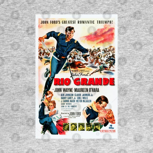 Restored Old Hollywood Western Rio Grande Movie Starring John Wayne by vintageposterco